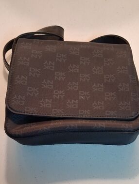 Dkny Black Signature Monogram Clutch Bag